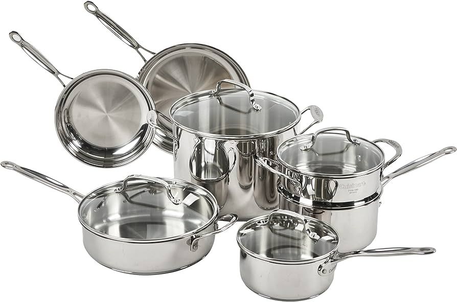 Cuisinart 77-11G Stainless Steel 11-Piece Set Chef's-Classic-Stainless-Cookware-Collection | Amazon (US)