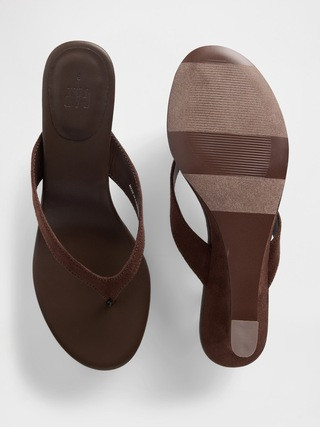Vegan Leather Wedge Thong Sandals | Gap (US)