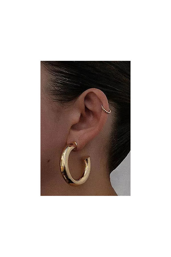 The M Jewelers Gold Madison Hoops in Gold, Women's at Urban Outfitters | Urban Outfitters (US and RoW)