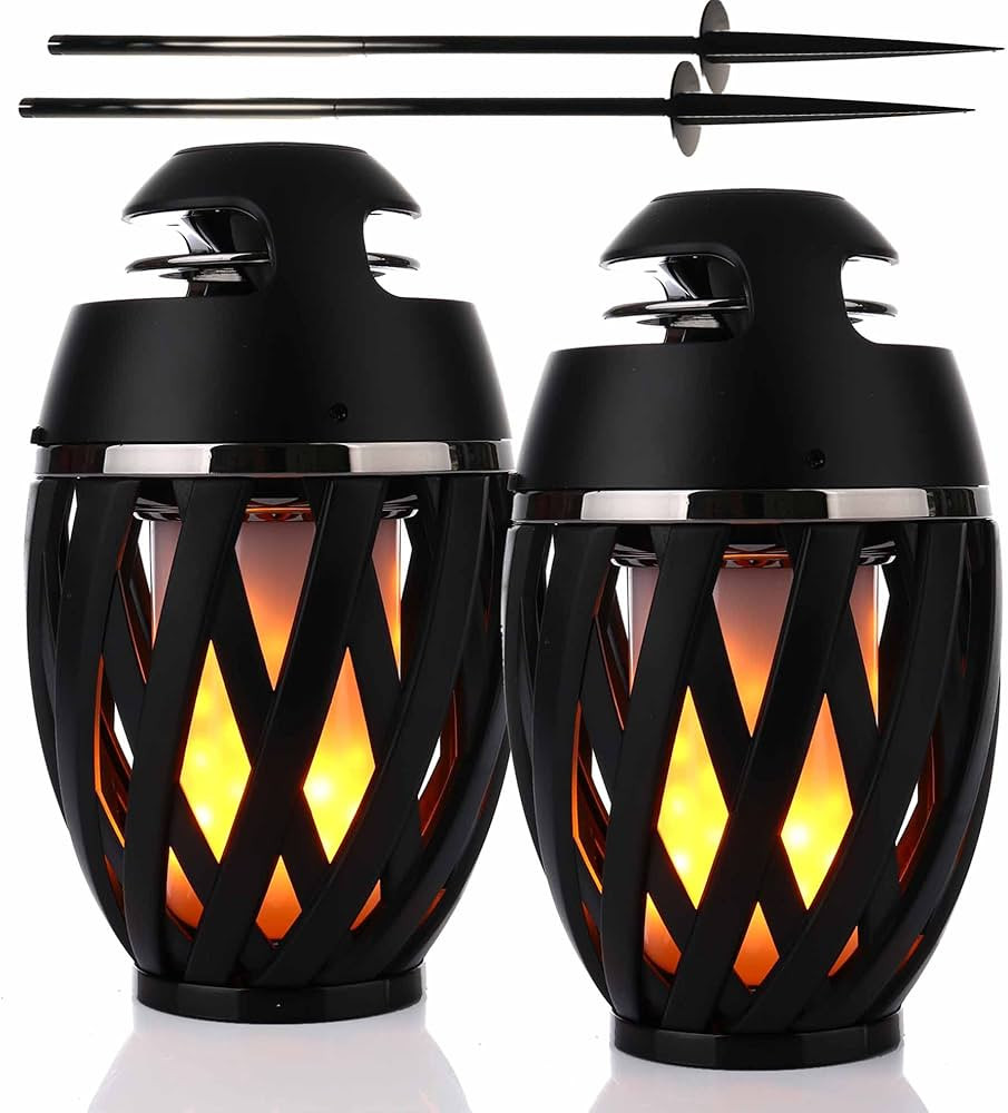 Gabba Goods 2-Pack Tiki Surround Sound LED Flame Bluetooth Speakers with Poles - Waterproof, Weat... | Amazon (US)