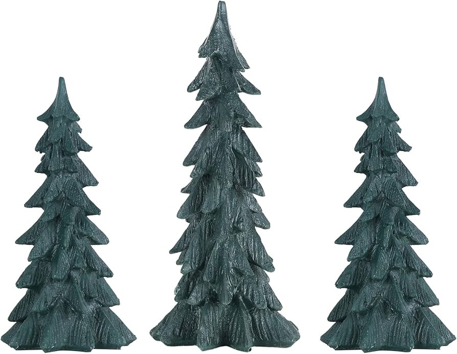 MEETYAMOR Christmas Decorations Indoor, Set of 3 Green Resin Christmas Tree Figurine for Table De... | Amazon (US)