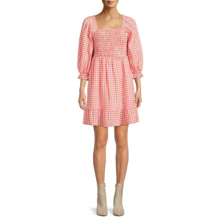 The Get Women's Long Sleeve Square Neck Mini Dress | Walmart (US)