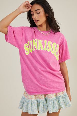 Sunkissed Oversized Tee in Pink | Altar'd State | Altar'd State