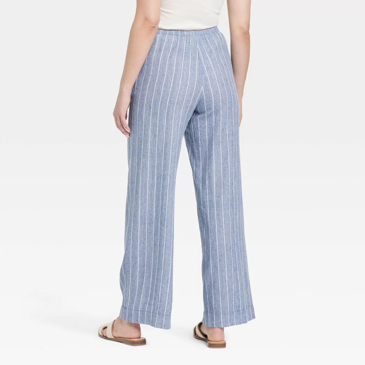 Women's Mid-Rise Wide Leg Linen Pull-On Pants - A New Day™ | Target