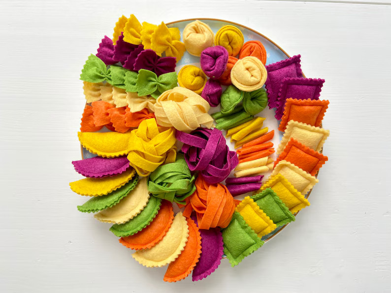 Felt Food Pasta Set Pretend Play Plush Toy Kids Play Kitchen - Etsy | Etsy (US)