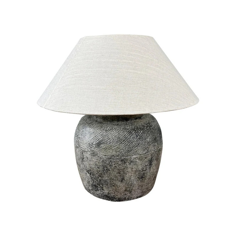 Approx.16 Inch High Rustic Vintage Sandstone Table Lamp - White | Bed Bath & Beyond