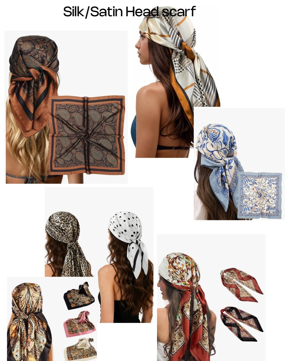 Satin silk head band Amazon 