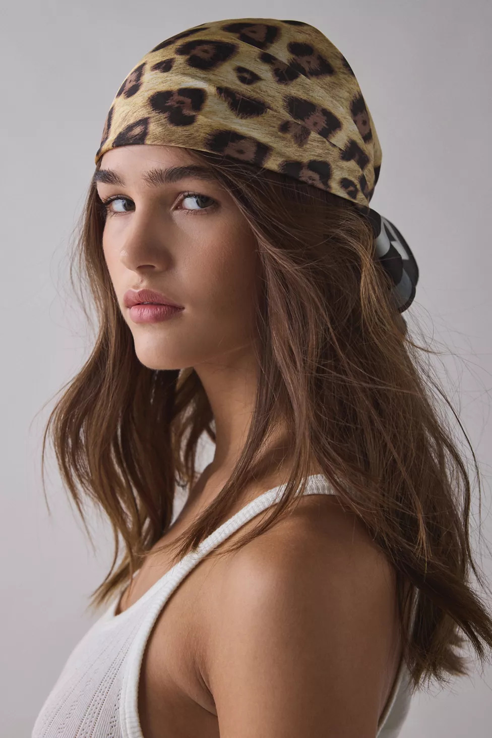 Leopard Heart Silky Scarf | Urban Outfitters (US and RoW)