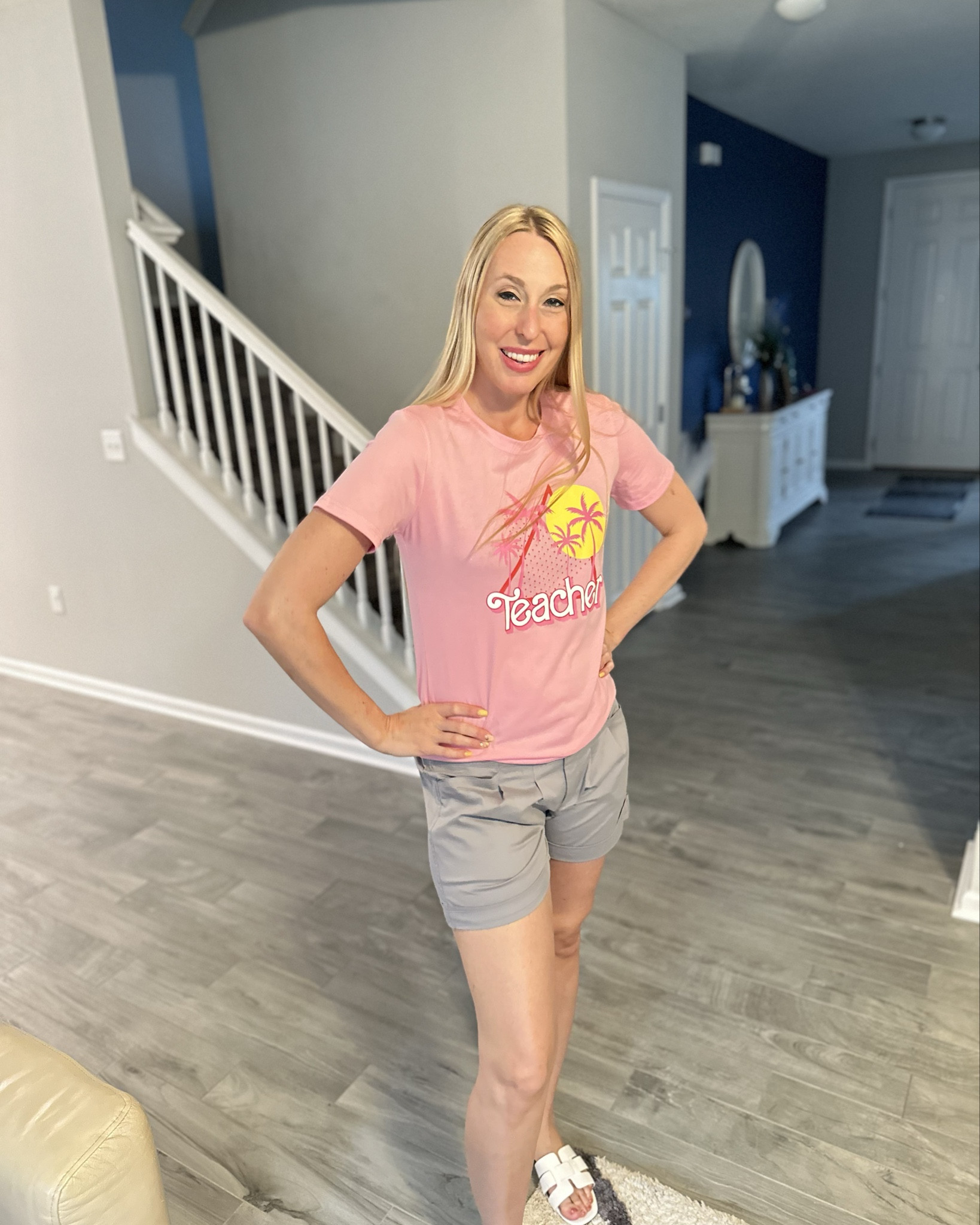 Barbie Teacher Shirt
💓 back to school in style
💓 wearing size small in t-shirt and shorts 

#LTKStyleTip #LTKVideo #LTKFindsUnder50