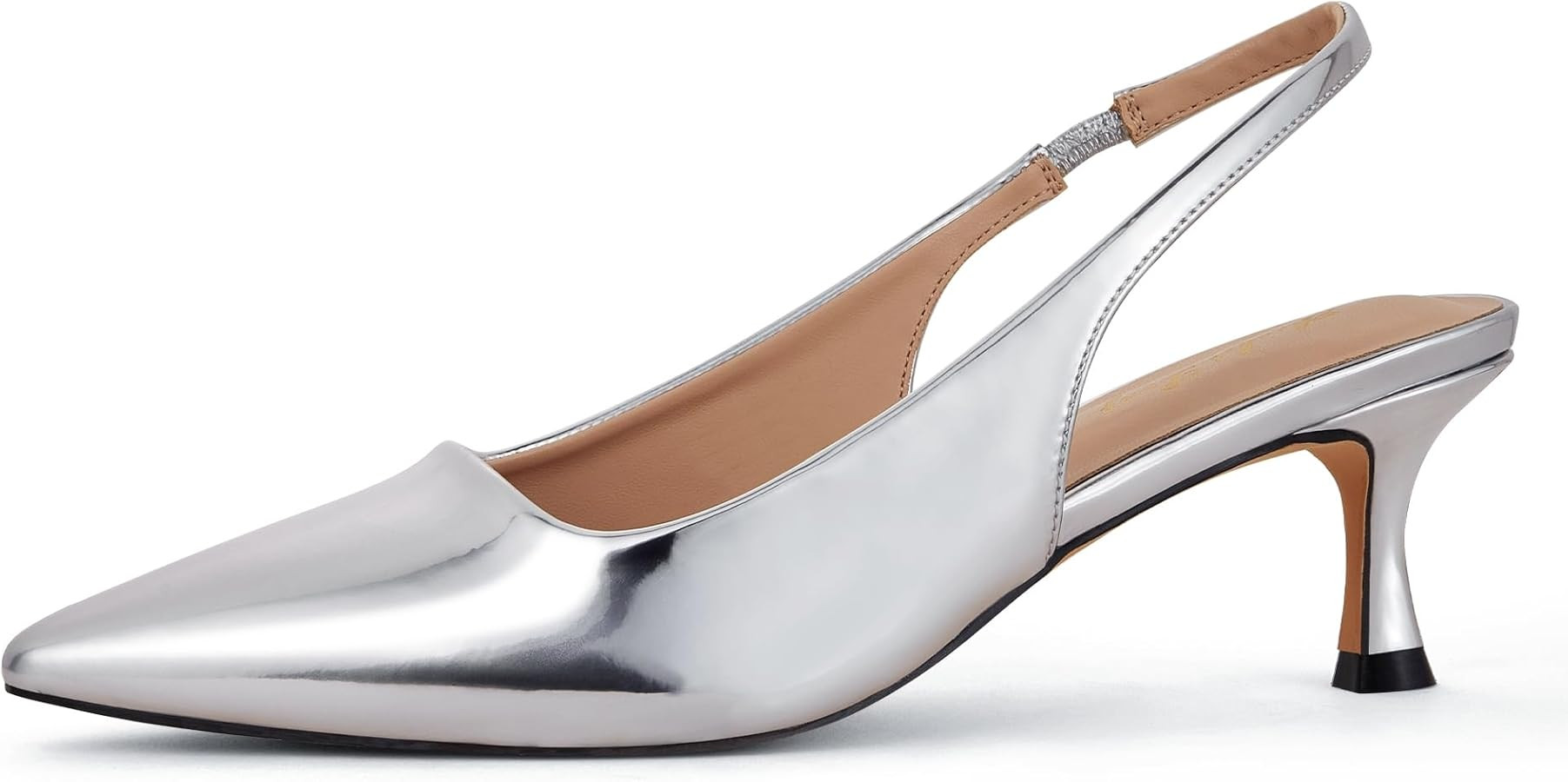 Elisabet Tang 1.96IN Trendy Closed Toe Slingback Kitten Heels for Women Low Dressy Pumps Wide Wid... | Amazon (US)