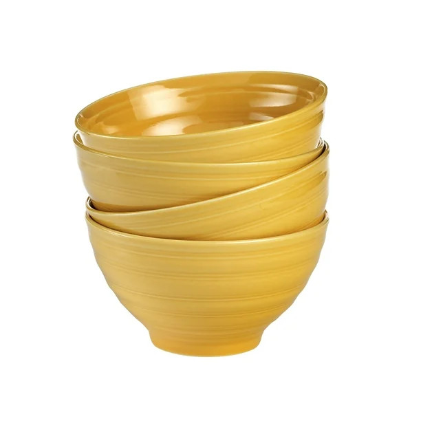 Woven Paths Yellow Farmhouse Stoneware Bowls, Set of 4 | Walmart (US)