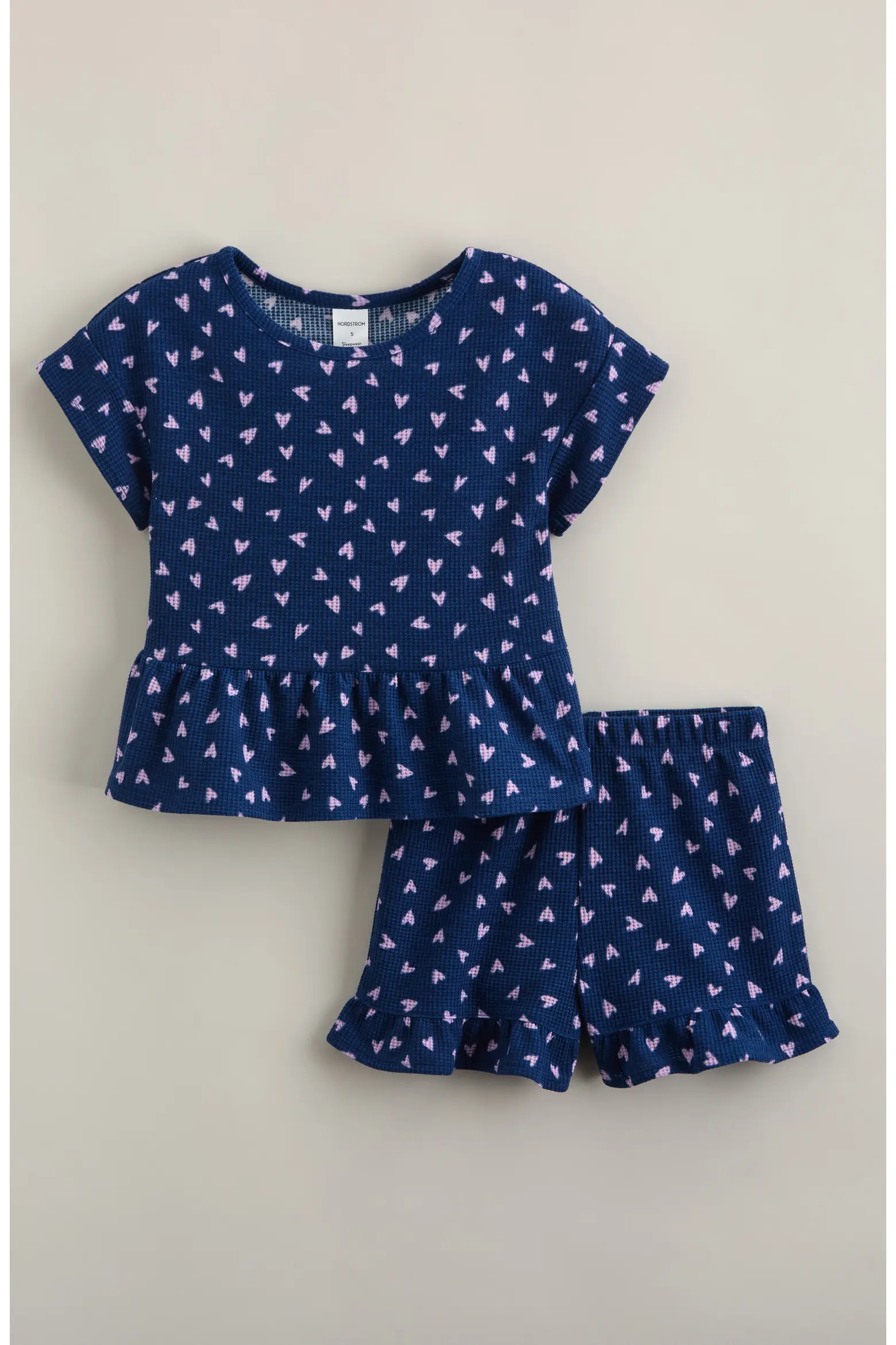 Nordstrom Kids' Two-Piece Waffle Knit Ruffle Pajamas (Women) | Nordstrom | Nordstrom