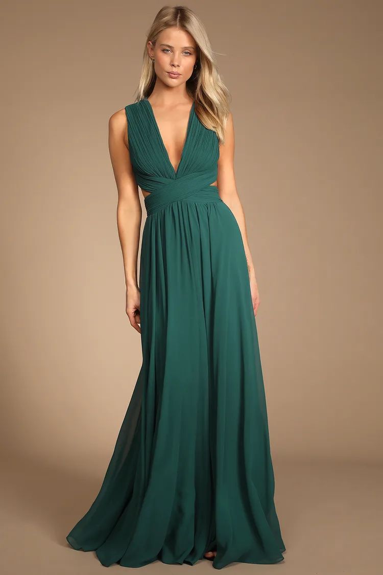 Vivid Imagination Emerald Green Cutout Maxi Dress | Lulus (US)