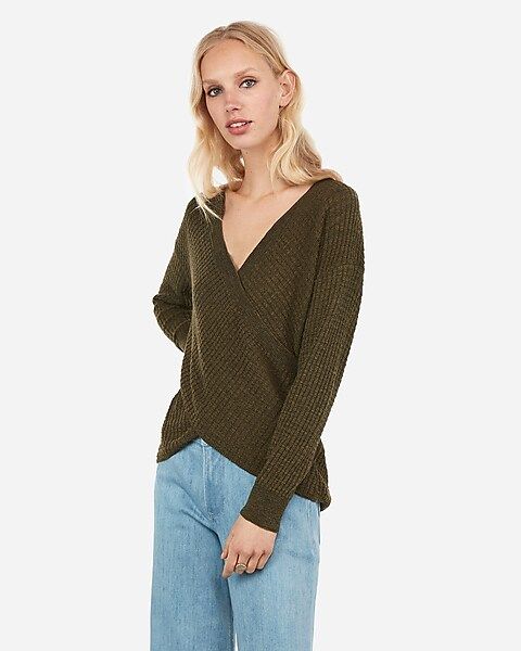 wrap front tunic sweater | Express