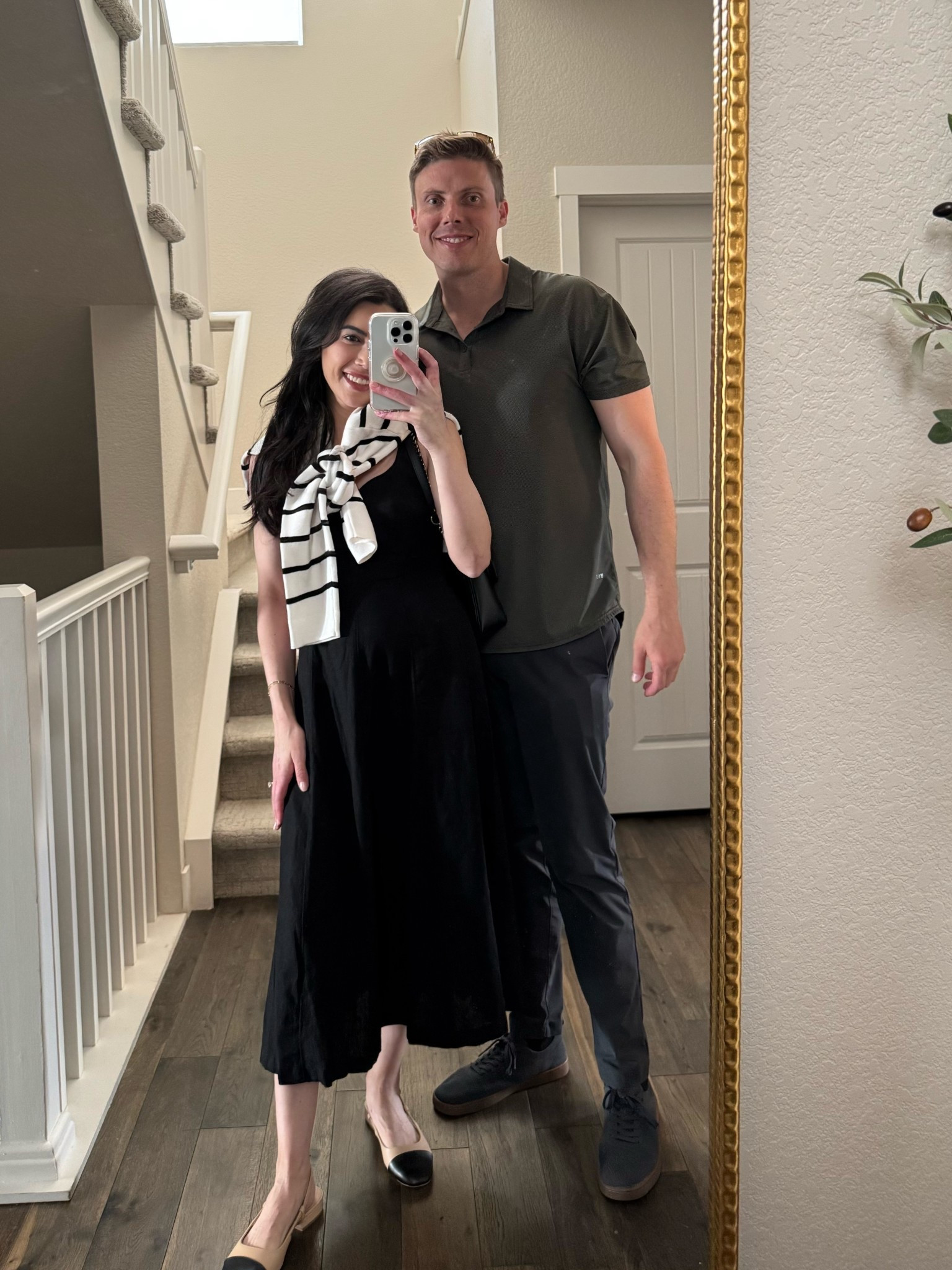 A classic, repeatable summer look 🤍

The perfect linen- blend dress for summer. Paired with Chanel-inspired ballet flats, black Gucci marmot shoulder bag, and a striped sweater  

#LTKSeasonal #LTKFindsUnder50 #LTKSummerEdit