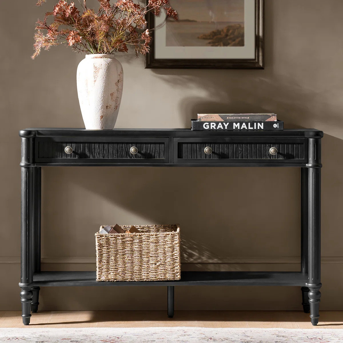 Hoai Derk 47" Transitional Fluted Console Table with 2 Storage Drawer and Simple Assembly | Wayfair North America