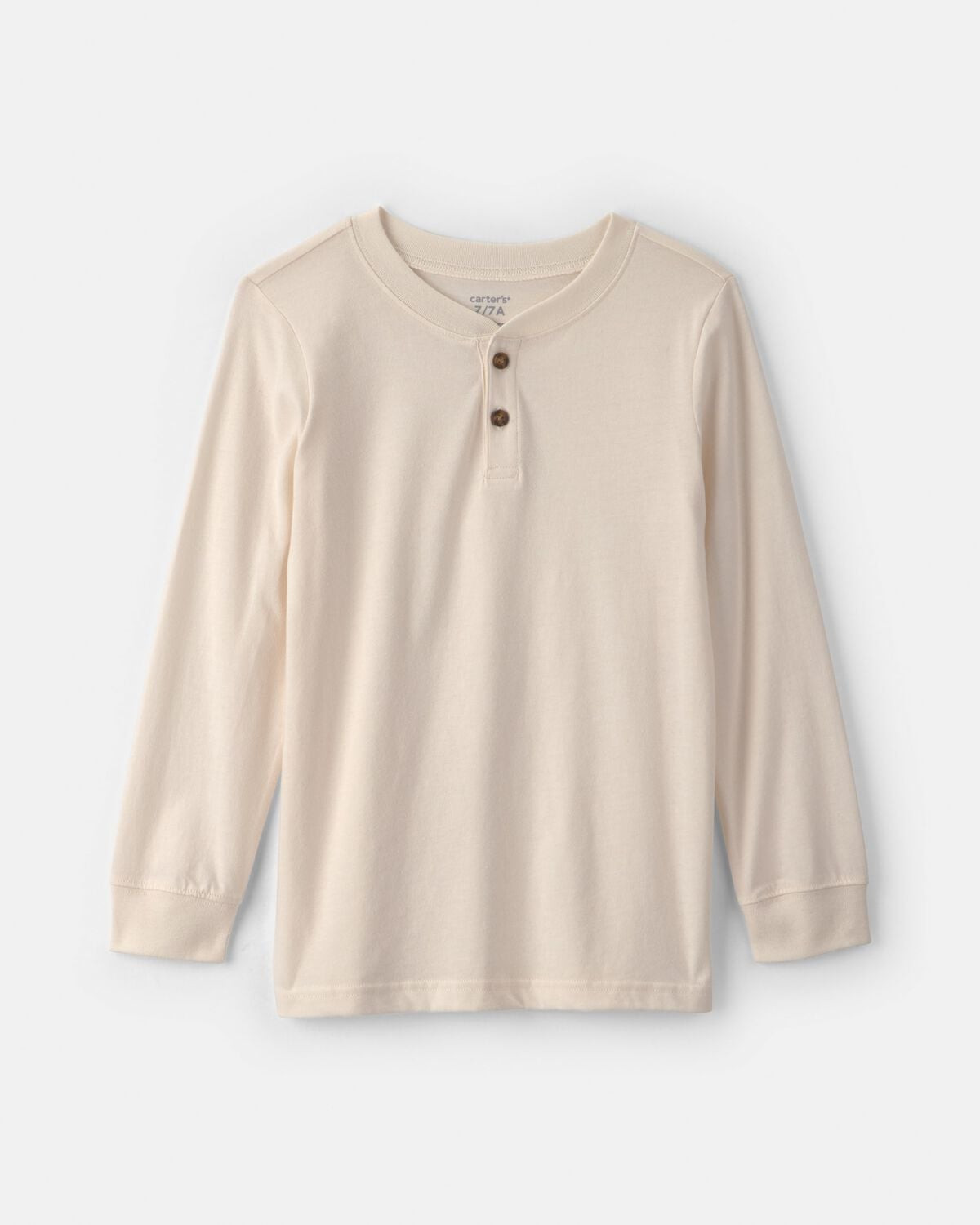 Boys Long-Sleeve Henley T-Shirt - Cream | Carter's Inc