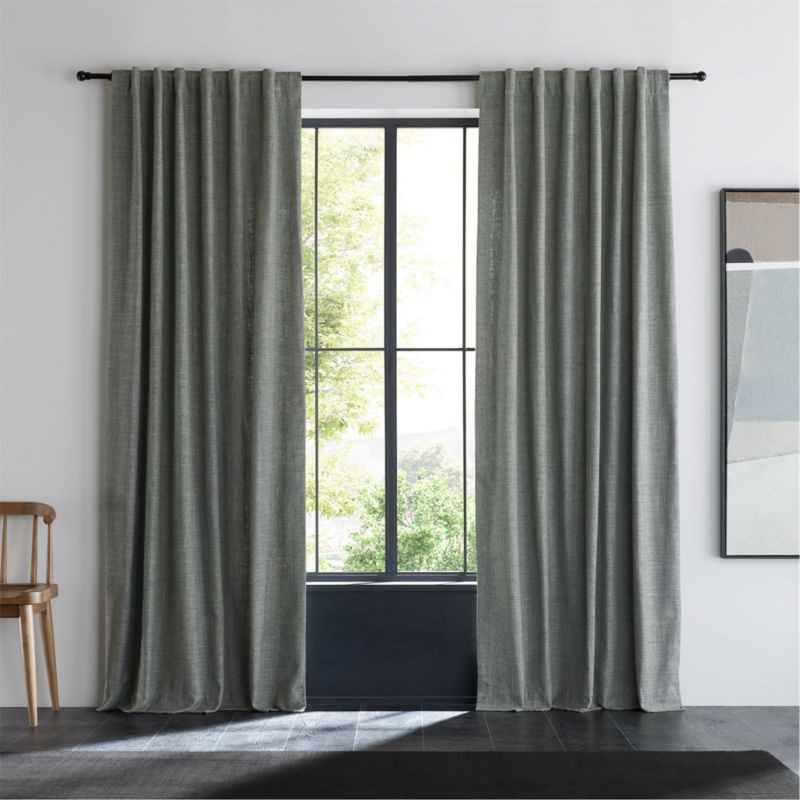 Ashbery Pebble Grey Window Curtain Panel 52"x96" + Reviews | Crate & Barrel | Crate & Barrel
