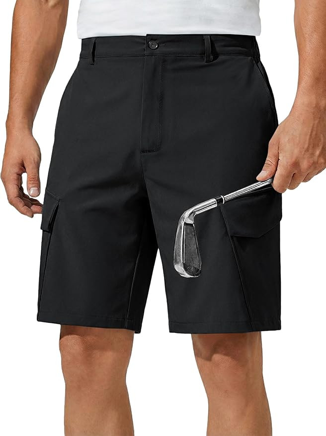 Runcati Mens 9" Golf Shorts Quick Dry Stretch Lightweight Elastic Waist Work Hiking Summer Dress ... | Amazon (US)