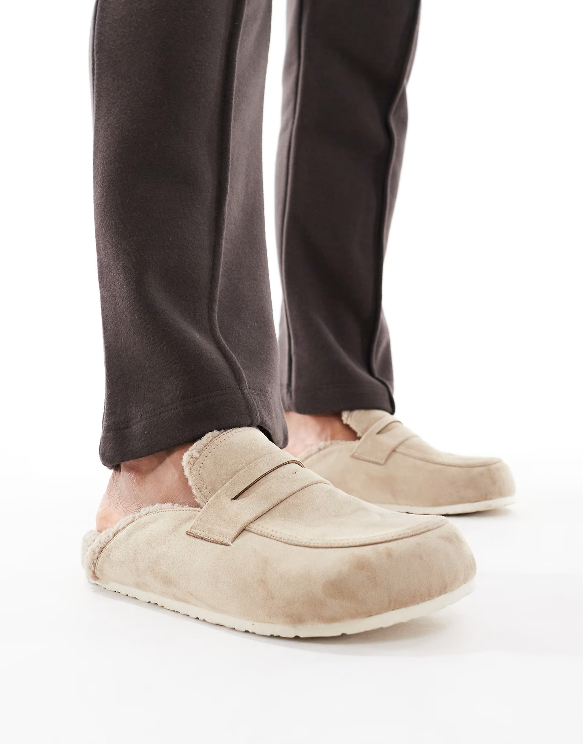 SEQWL Soda fur lined mules in taupe | ASOS (Global)