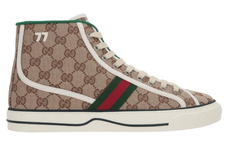 Gucci Tennis 1977 High 'Beige Ebony' | KICKS CREW