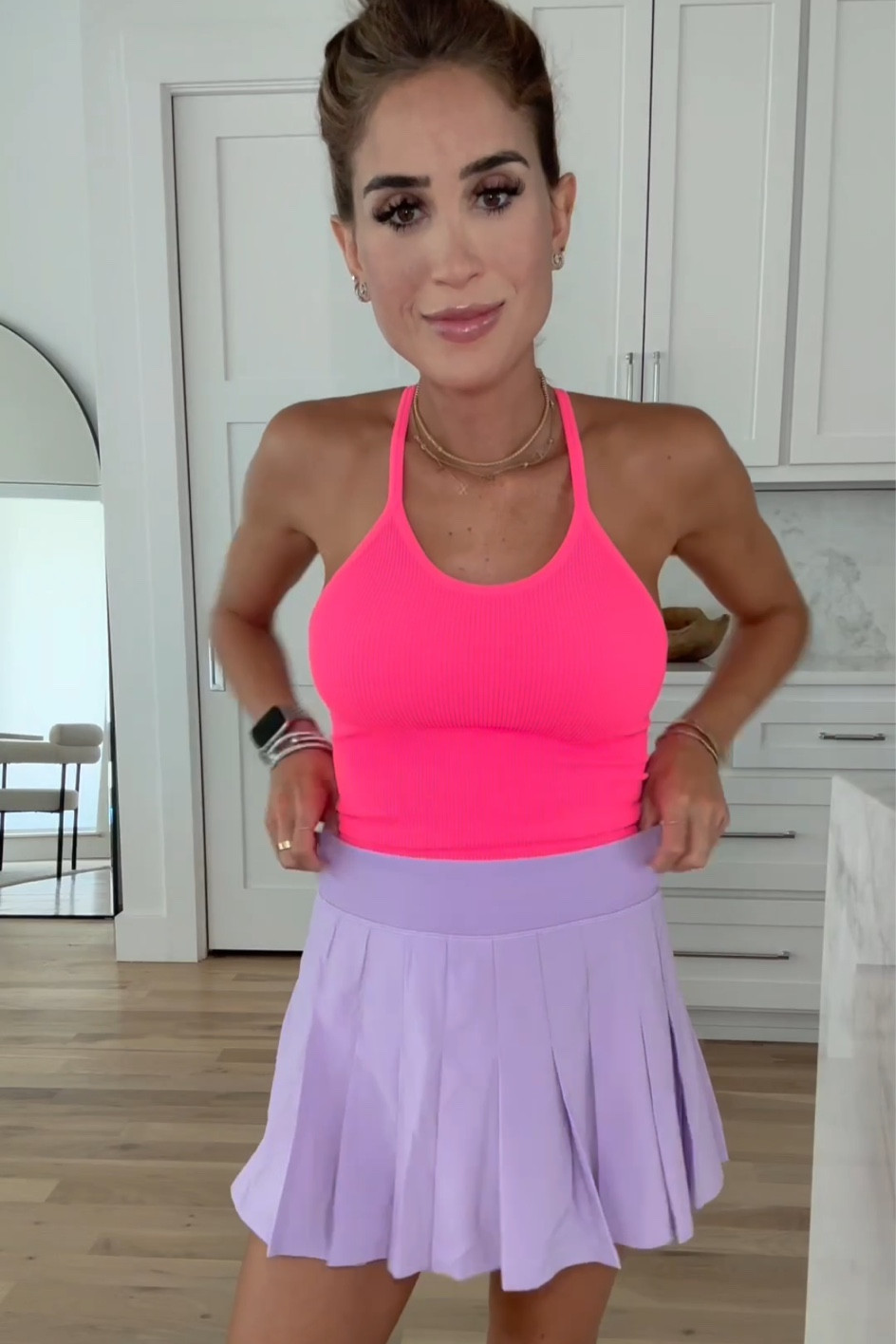 Amazon tanks size Xs, tennis skirt size xxs 

#LTKfitness #LTKfindsunder100 #LTKfindsunder50