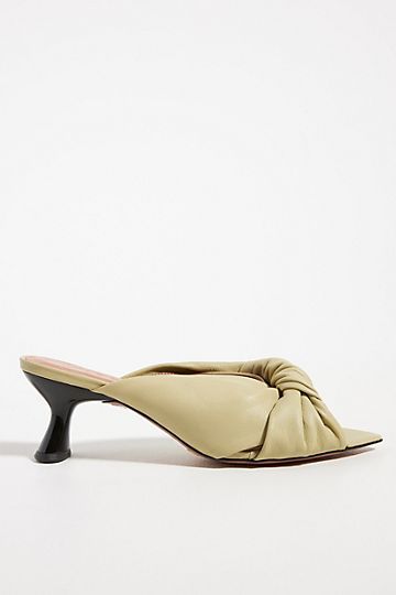Puffy Knotted Heeled Slide Sandals | Anthropologie (US)