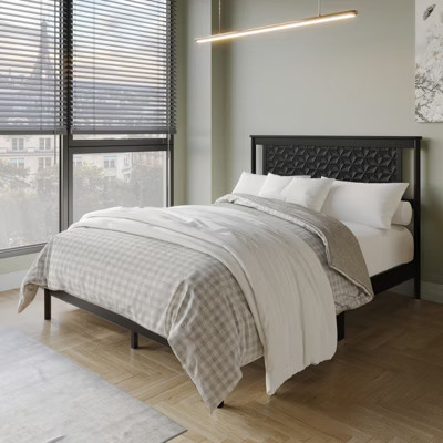 Home Design Tuskegee Panel Bed, Black, Full | Target