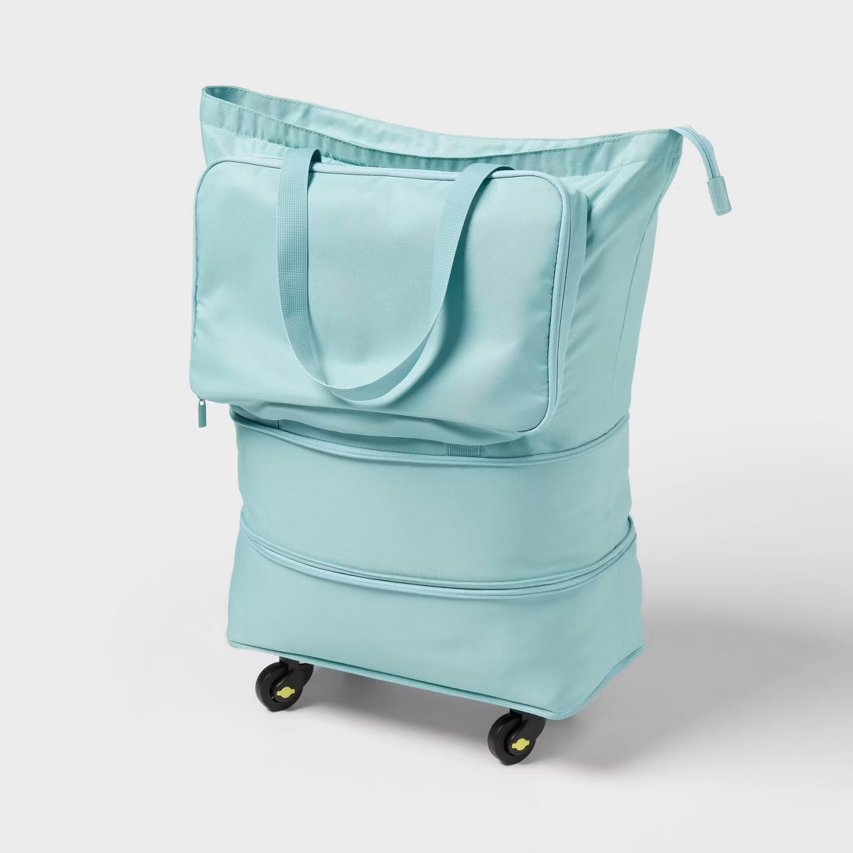 Collapsible Rolling Tote Pewter Aqua - Brightroom™ | Target