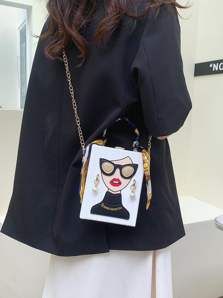 Mini Cartoon Figure Graphic Box Bag | SHEIN