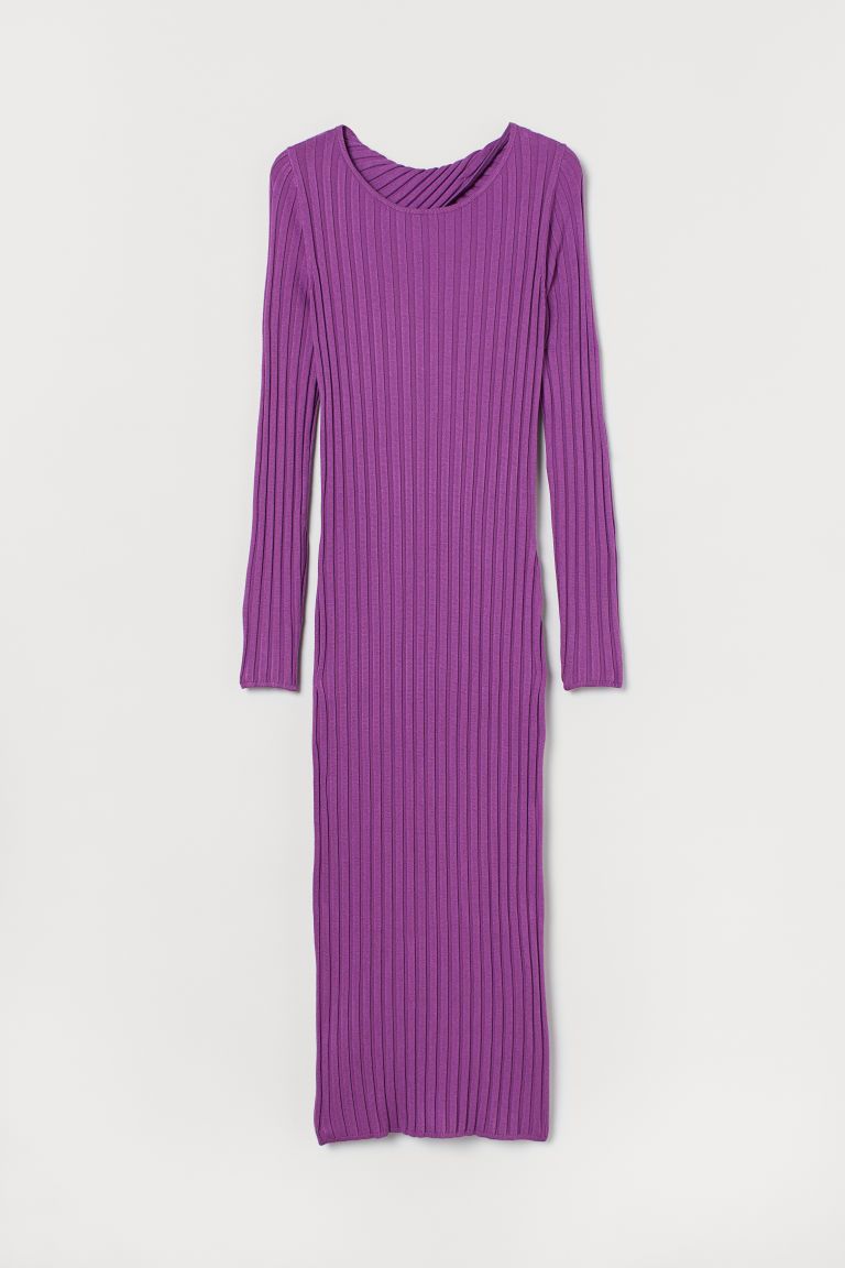 H & M - Rib-knit Dress - Purple | H&M (US + CA)