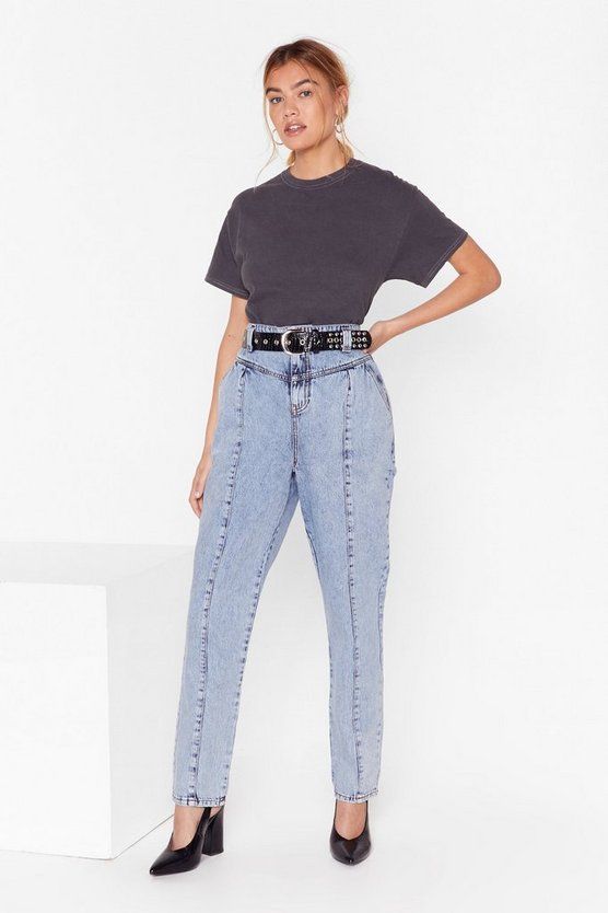 High-Waisted Denim Jeans with Seam Detailing | NastyGal (US & CA)