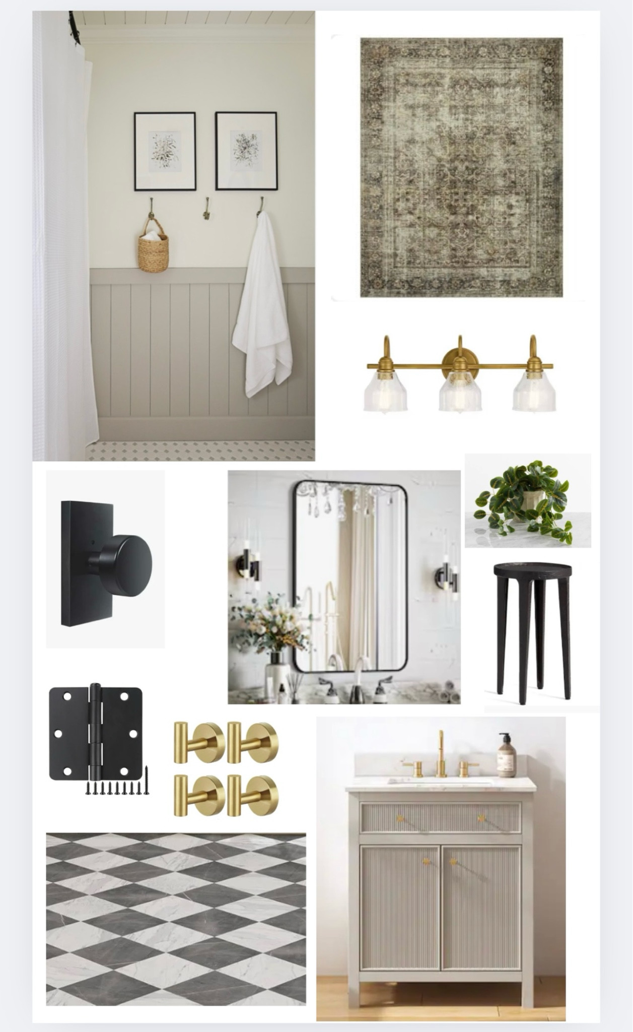 Anne’s powder room. Her space is a blank canvas and I’ve recommended vertical shiplap, updated vanity new light fixtures and mirror 

DM me if you’d like me to style your space 

#LTKHome #LTKFindsUnder100 #LTKFindsUnder50