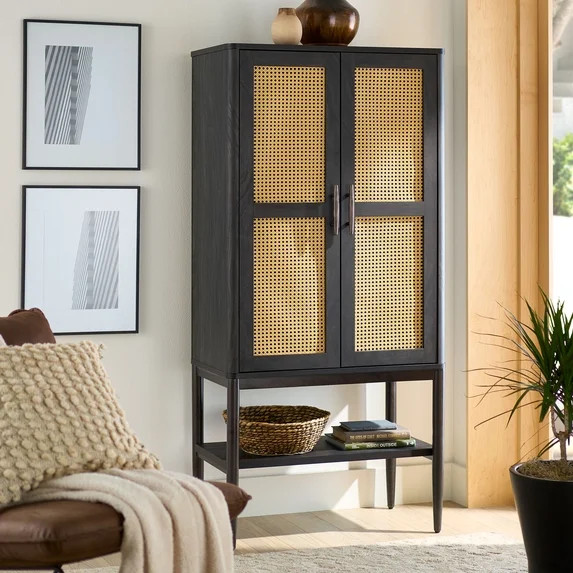 Better Homes & Gardens Springwood Storage Accent Cabinet, Charcoal Finish | Walmart (US)