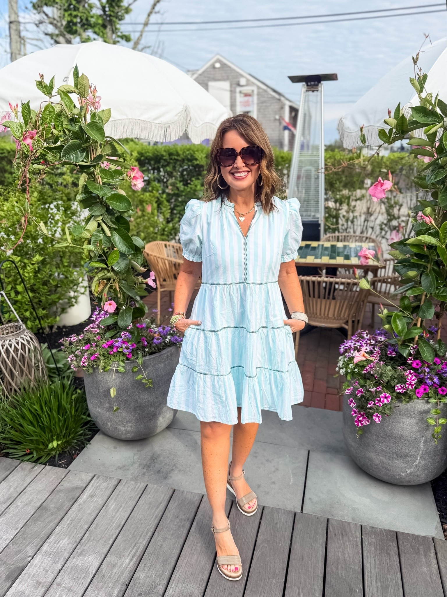 Martha’s Vineyard outfits 

Striped dress - size down if you aren’t busty (wearing my regular small)
Denim dress - size down if in between 
Flag sweater - size down (wearing XS)
Jeans - size down if in between 

Use code LAURA on my jewelry from Erin
McDermott

#LTKootd #LTKSeasonal #LTKOver40