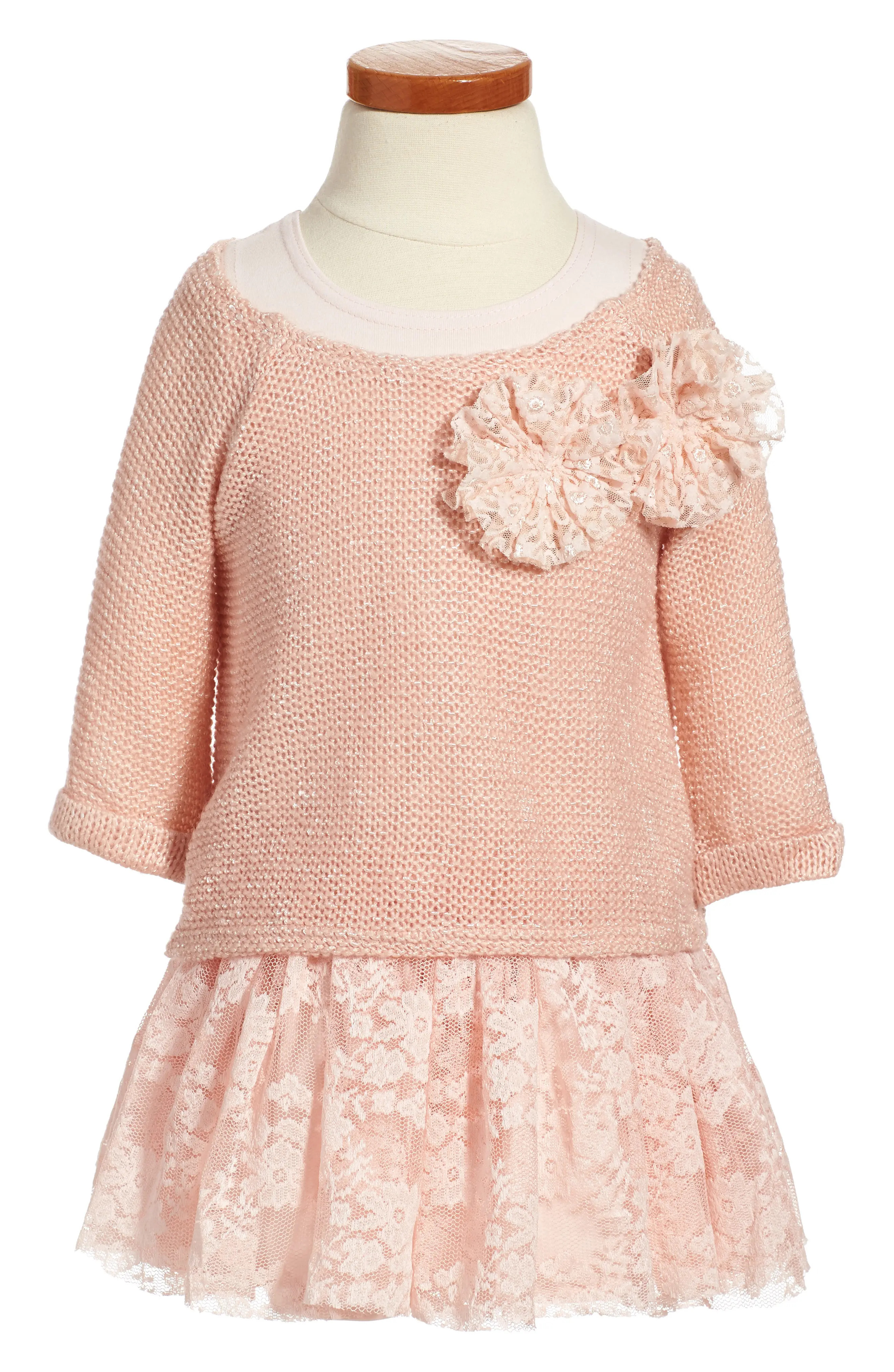 Sweater & Lace Skirt Dress | Nordstrom