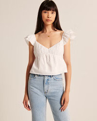 Women's Ruffle Poplin Top | Women's | Abercrombie.com | Abercrombie & Fitch (US)