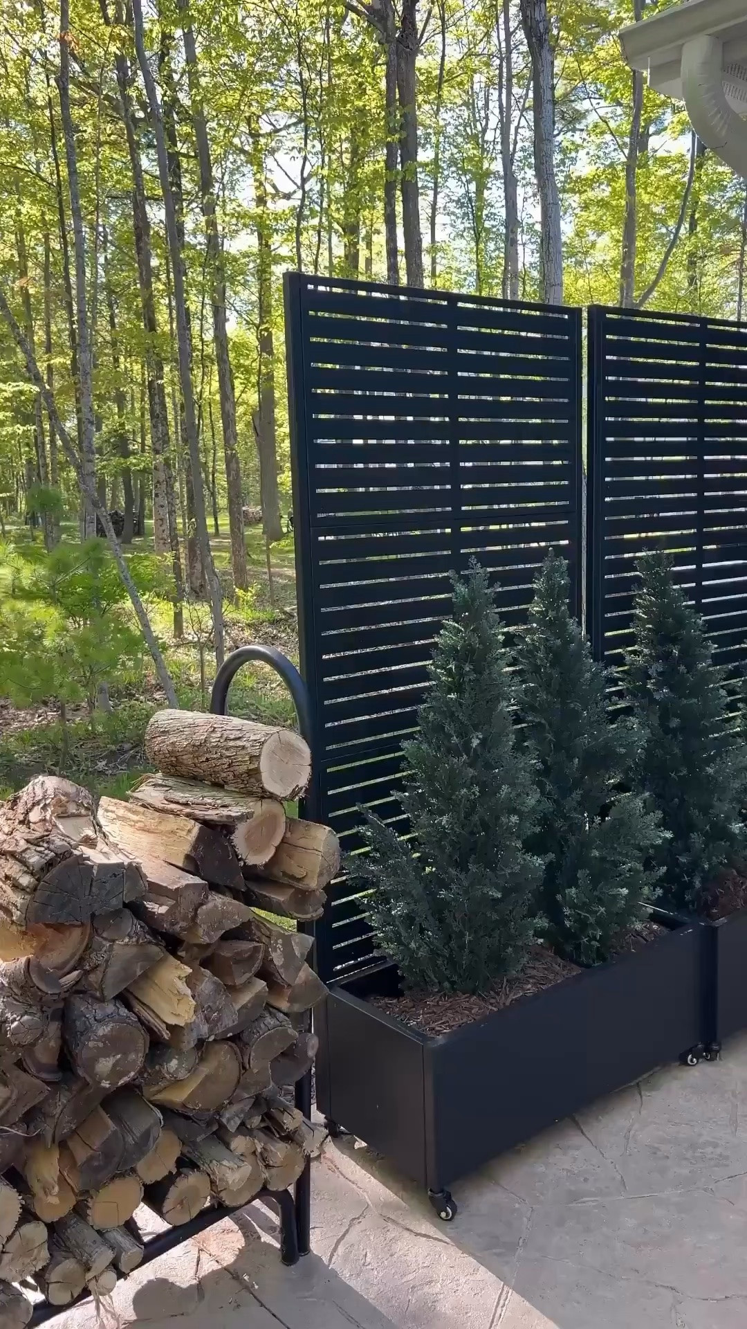 Patio privacy players jus restocked! These are 2 of the 35” ones pushed together! They don’t rust! 

Patio decor 
Patio design
