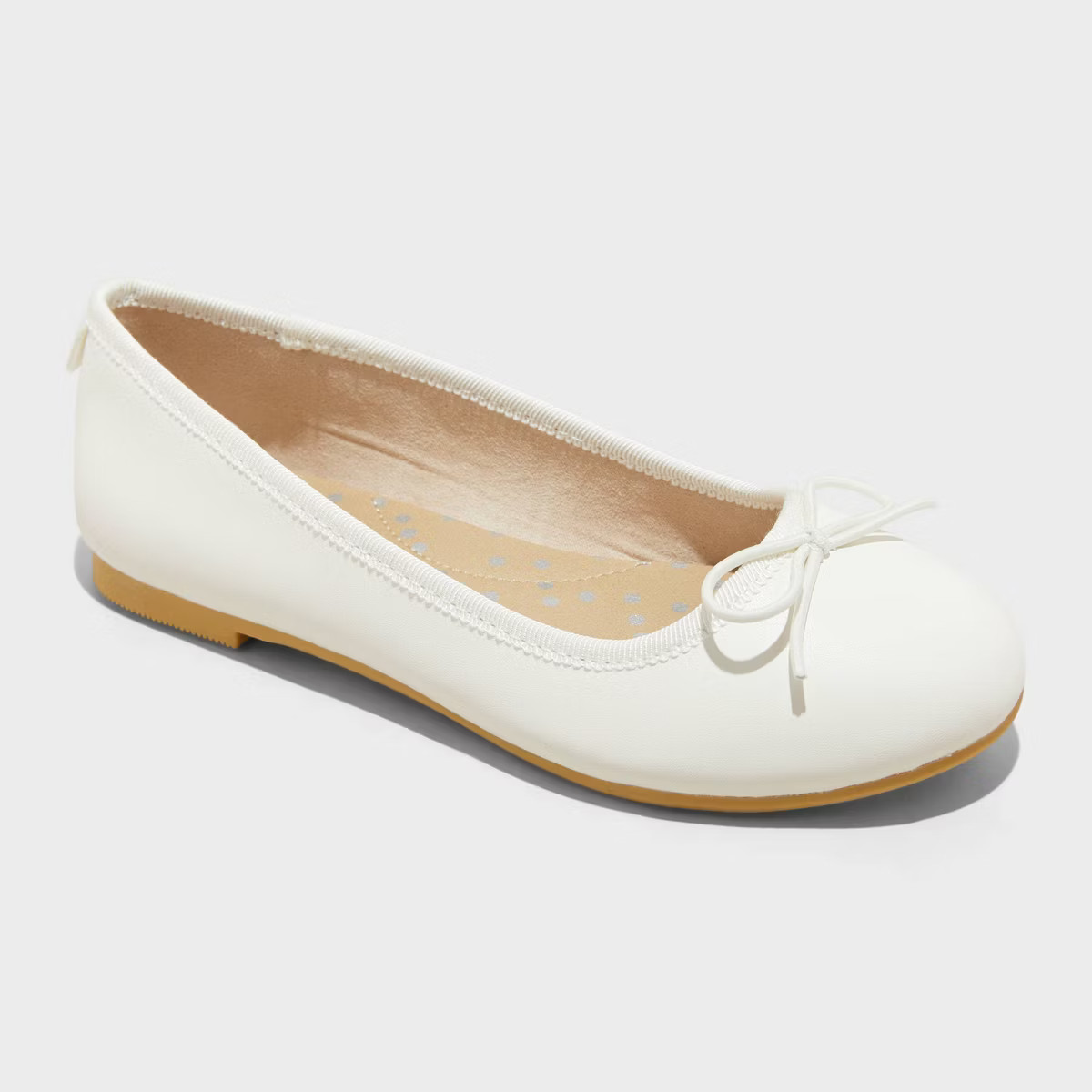 Kids' Diana Slip-On Ballet Flats - Cat & Jack™ White 2: Memory Foam Insole, Closed Round Toe | Target