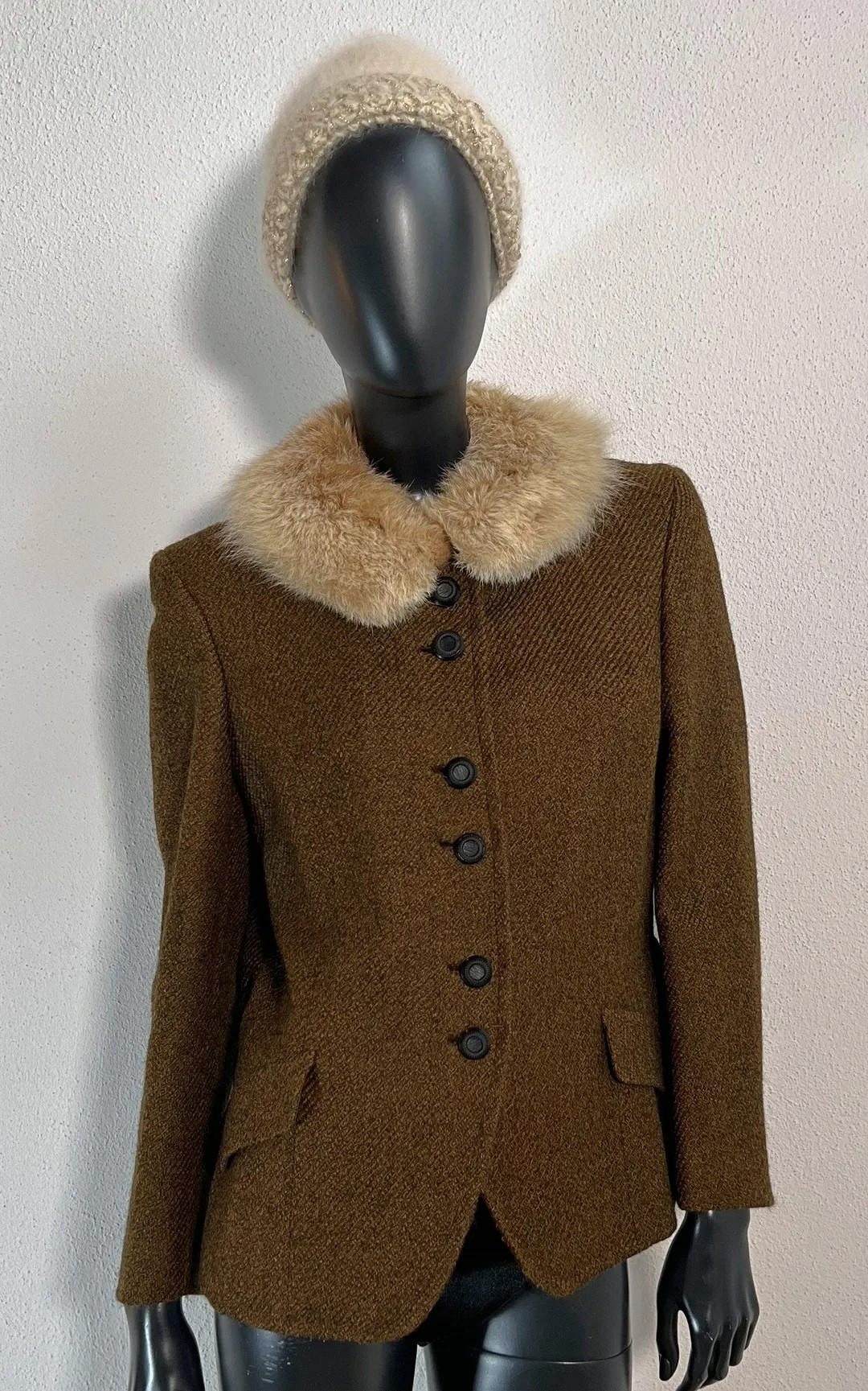 Vintage Wool Jacket With Fur Collar - Etsy | Etsy (US)