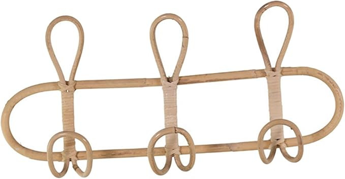 Wall Coat Rack Rattan Ornament Hanging Storage Organizer Hooks Holder Clothes Hooks Door Hanger f... | Amazon (US)