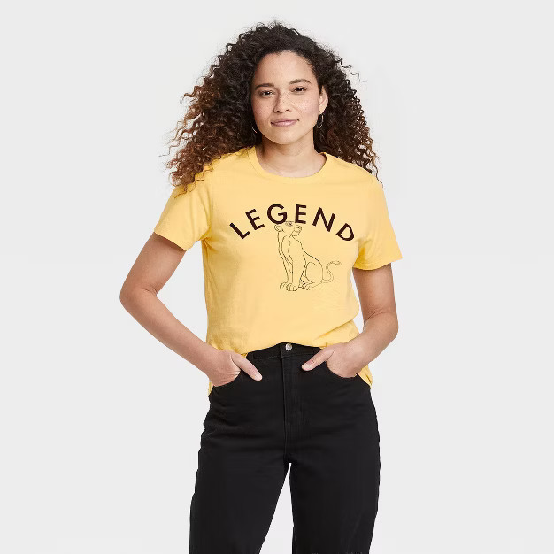 Women's Mother's Day Disney Lion King Legend Short Sleeve Graphic T-Shirt - Yellow | Target