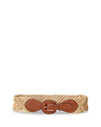 Ralph Lauren Leather Trim Corded Macramé Wide Belt  | Bloomingdale's Women | Bloomingdale's (US)