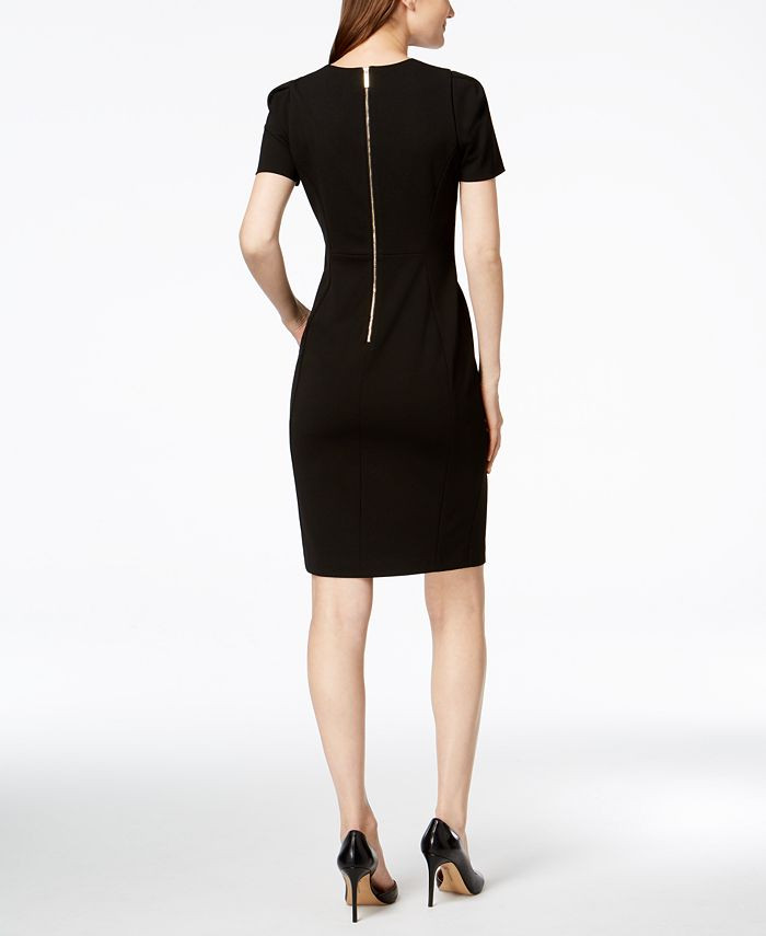 Calvin Klein Seamed Scuba Crepe Sheath Dress & Reviews - Dresses - Women - Macy's | Macys (US)