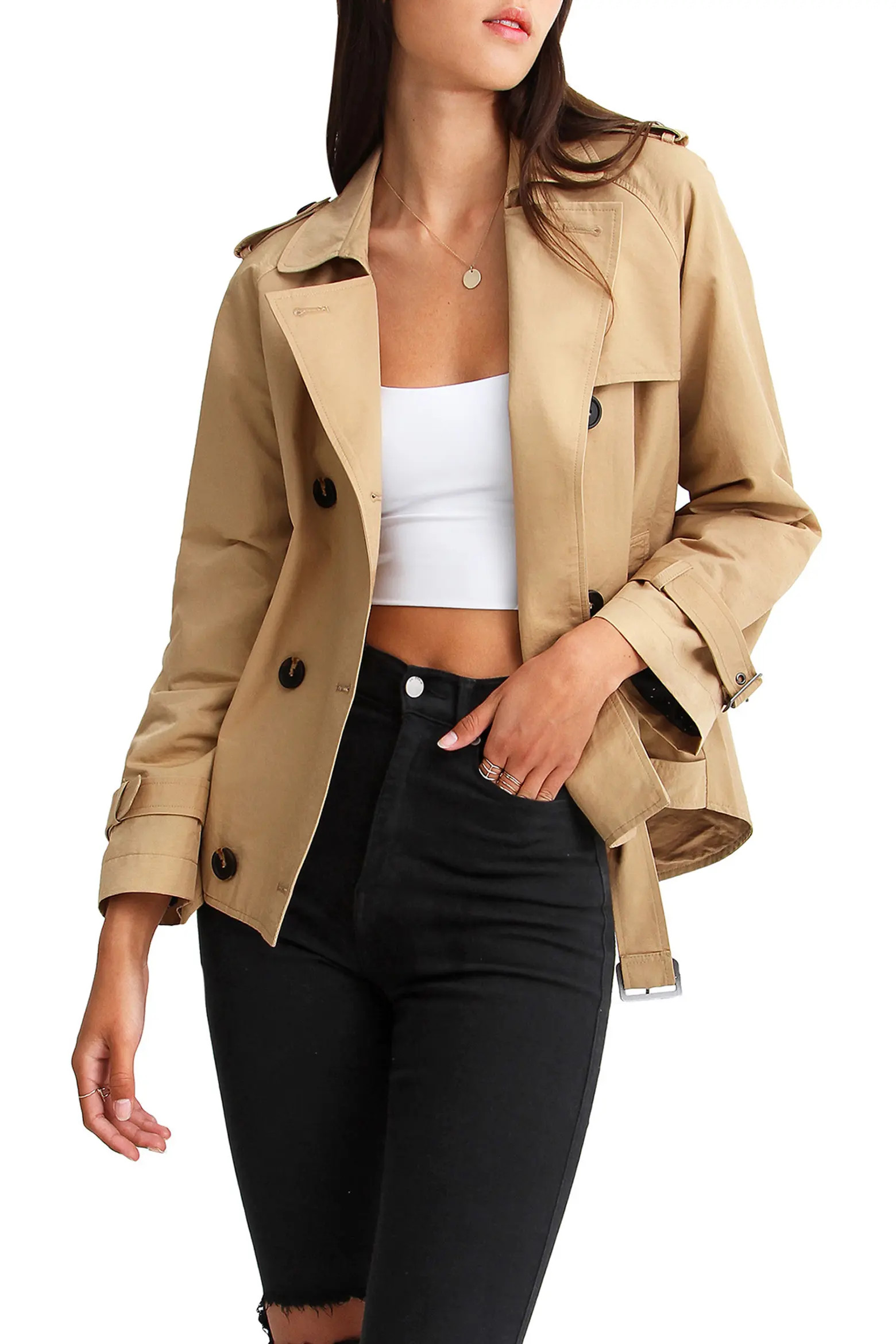 Belle & Bloom Cool Nights Cropped Trench Coat (Women) | Nordstrom | Nordstrom