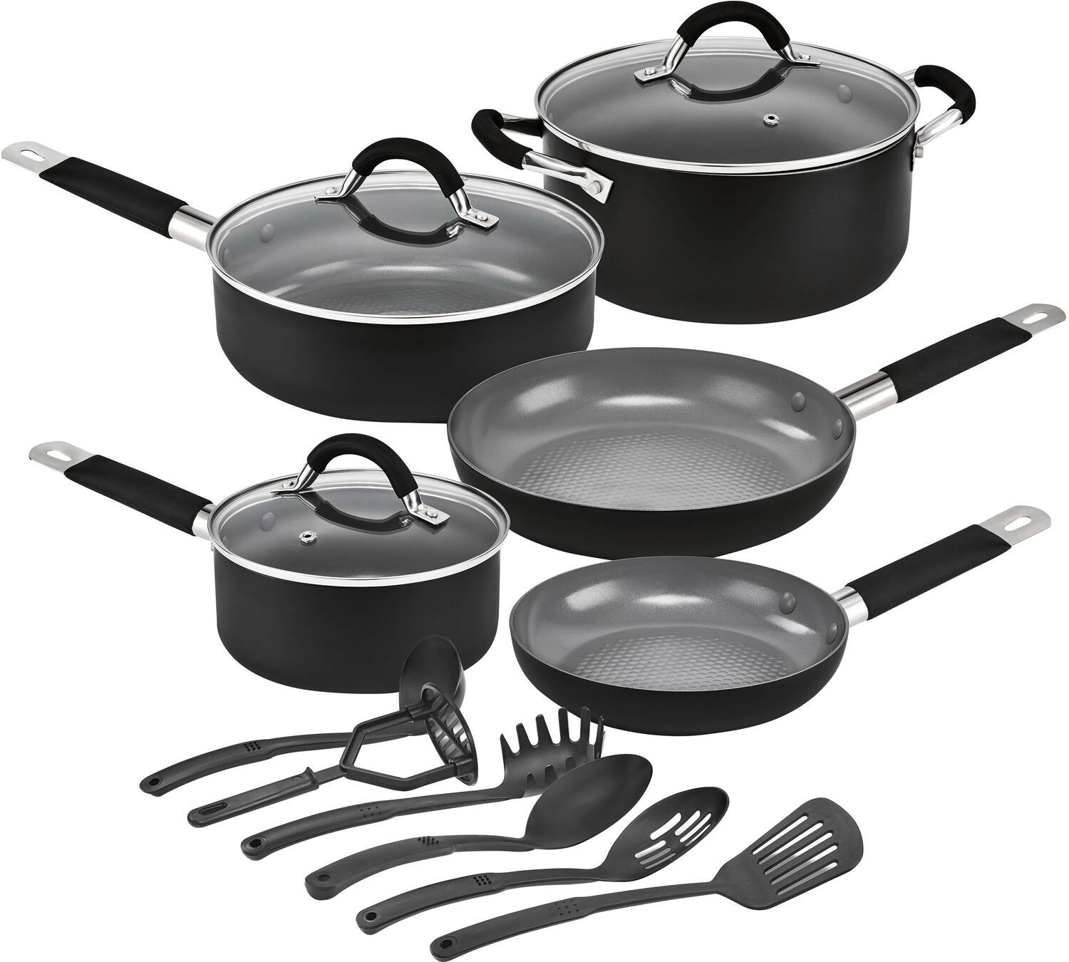 Bella Pro Series 14-Piece Cookware Set Black 90142 - Best Buy | Best Buy U.S.