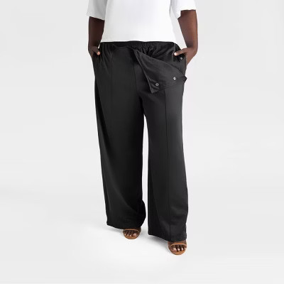 KBB by KAHLANA Women's Mid-Rise Straight Leg 'The Convertible Track Pant' - Black 2X | Target