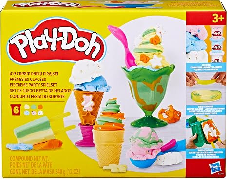 Play Doh Kitchen Creations Ice Cream Party Set with 22 Tools & 6 Colors, 2-Ounce Cans, Back to Sc... | Amazon (US)