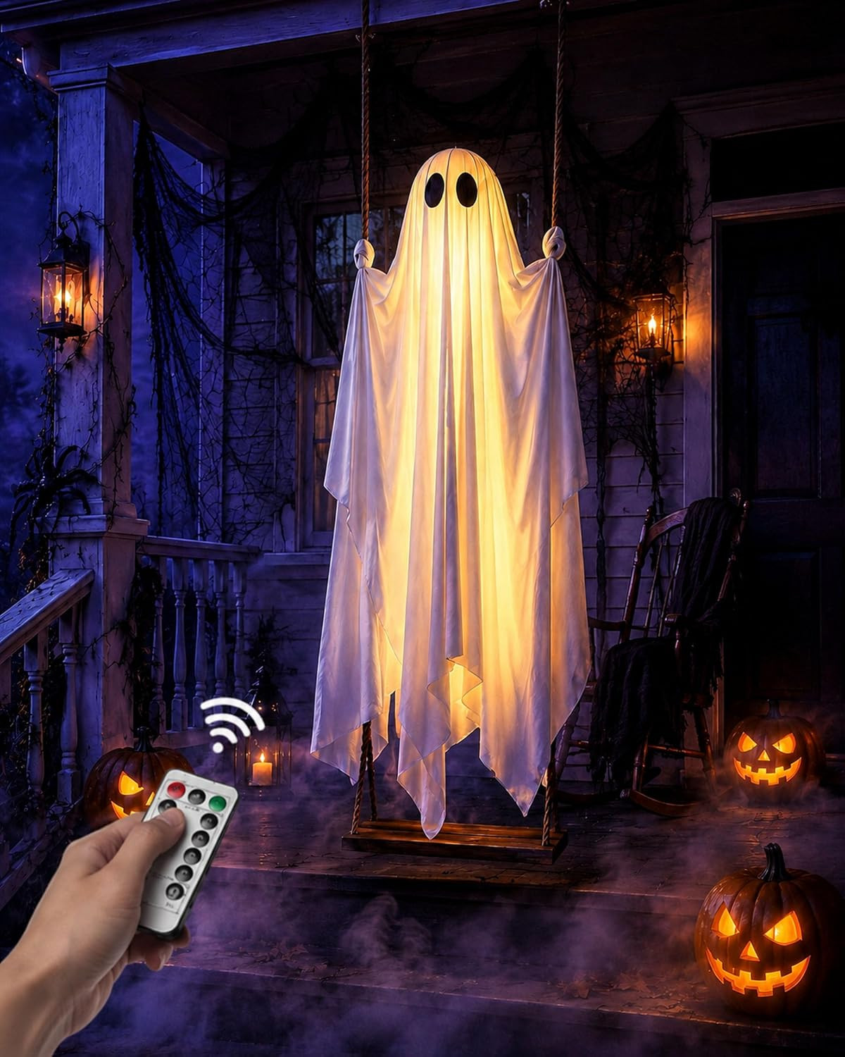 Swinging Ghost Outdoor Decor, 5/6Ft Halloween Swing Ghost (5 FT) | Amazon (US)