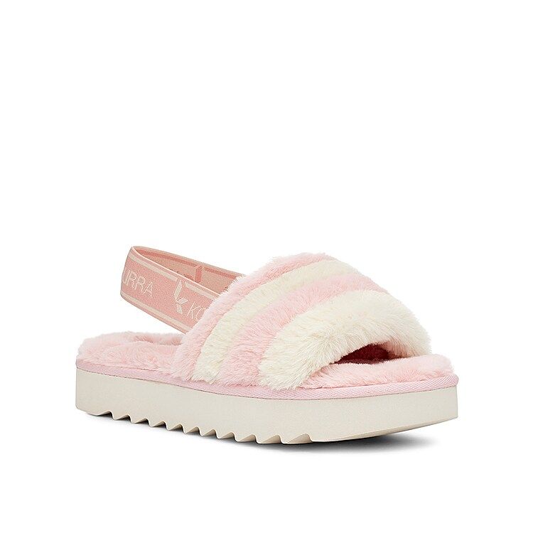 Koolaburra by UGG Fuzzn Platform Sandal - Women's - Light Pink/White - Platform Slide Slingback | DSW